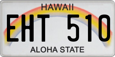 HI license plate EHT510