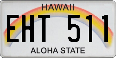 HI license plate EHT511