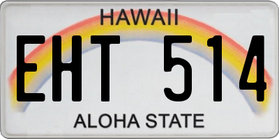 HI license plate EHT514
