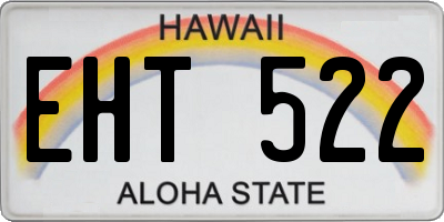 HI license plate EHT522