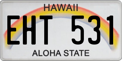HI license plate EHT531