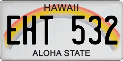 HI license plate EHT532
