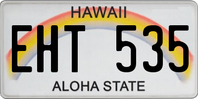 HI license plate EHT535