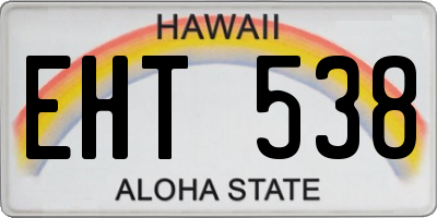 HI license plate EHT538
