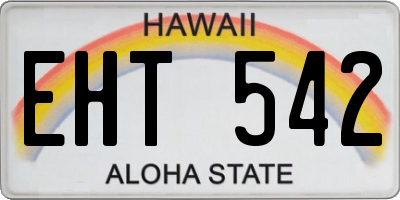 HI license plate EHT542