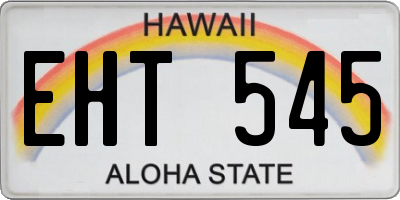 HI license plate EHT545