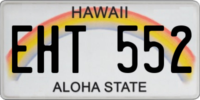 HI license plate EHT552