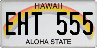HI license plate EHT555