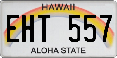 HI license plate EHT557