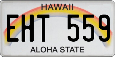 HI license plate EHT559