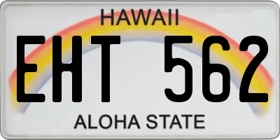 HI license plate EHT562