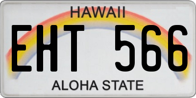 HI license plate EHT566