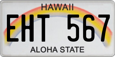 HI license plate EHT567