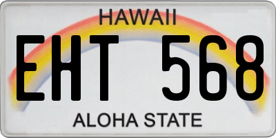 HI license plate EHT568