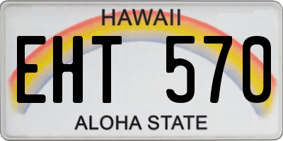 HI license plate EHT570