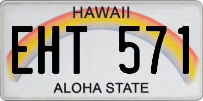 HI license plate EHT571
