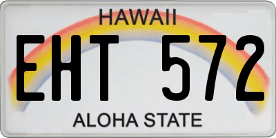 HI license plate EHT572