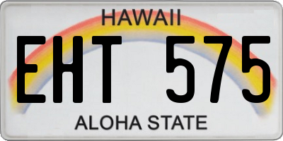 HI license plate EHT575