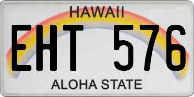HI license plate EHT576