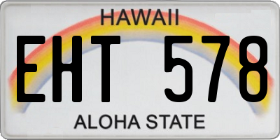HI license plate EHT578
