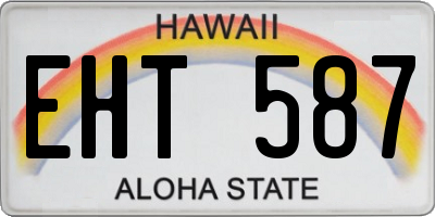 HI license plate EHT587