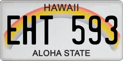 HI license plate EHT593