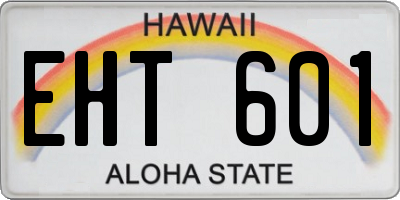 HI license plate EHT601