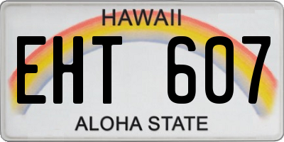 HI license plate EHT607