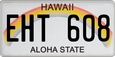 HI license plate EHT608