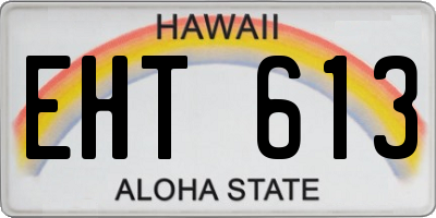 HI license plate EHT613