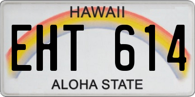 HI license plate EHT614