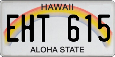 HI license plate EHT615