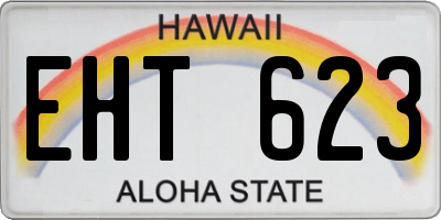 HI license plate EHT623