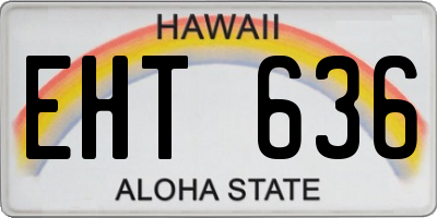 HI license plate EHT636