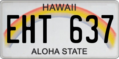 HI license plate EHT637