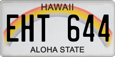 HI license plate EHT644