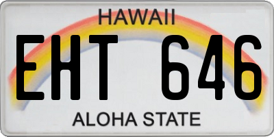 HI license plate EHT646