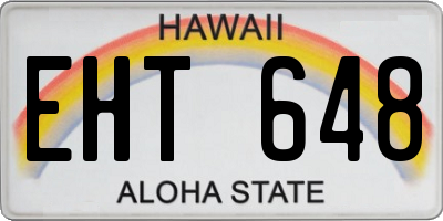 HI license plate EHT648