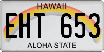 HI license plate EHT653