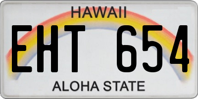 HI license plate EHT654