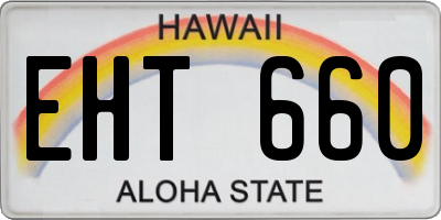 HI license plate EHT660