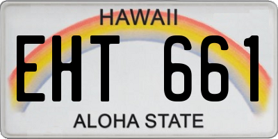 HI license plate EHT661