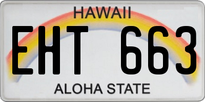 HI license plate EHT663