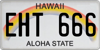 HI license plate EHT666