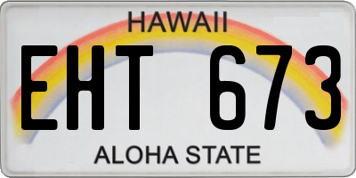 HI license plate EHT673