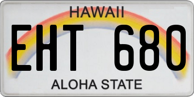 HI license plate EHT680