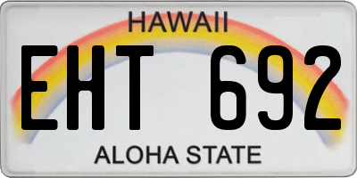 HI license plate EHT692
