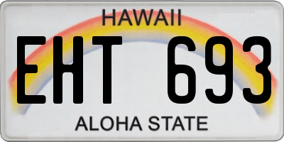 HI license plate EHT693