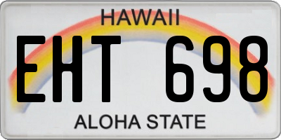 HI license plate EHT698