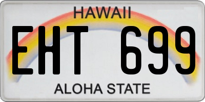 HI license plate EHT699